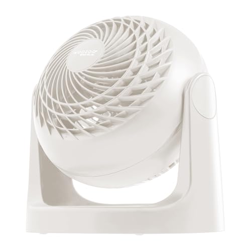 IRIS USA WOOZOO Desk Fan, Oscillating Table Air Circulator, 3 Speeds, 52ft Max Air Distance, 10 Inches, 360° Adjustable Tilt, 30 db Low Noise, Fan for Bedroom, Office, Dorm, Medium, White by IRIS USA - Used condition - CA$22.27