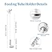 Adjustable Feeding Tube Holder, Hands-Free Gravity Syringe Holder with Clamp Base and Flexible Arm, IV Poles Portable for Enteral Gravity Feeding and Intravenous Infusion (White)