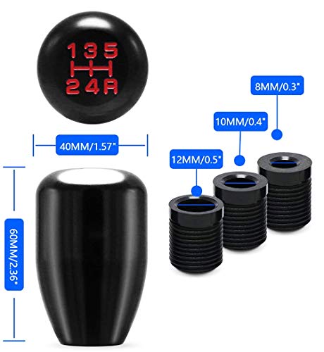 Ijdmtoy Jdm Style 5-Speed Manual Shift Knob Compatible With Acura Honda Toyota Lexus Scion Mazda Mitsubishi Nissan Infiniti, Etc (Black) #TOP1