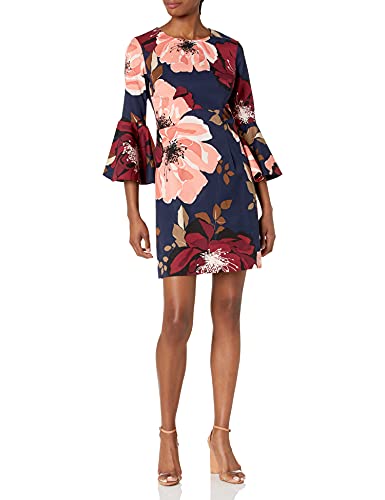 Trina Turk Women s Splendid Botanical Medley Faille Bell Sleeve Dress, Multi, 6