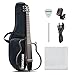 Sonicake Travel Guitar, Portable Acoustic-Electric Guitar Kit, Solid Mahogany Body Easy Assemble Frames, Multi Body-Shape Sim Rechargeable Preamp, Gig Bag, All Accessories QGT-01