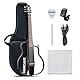 SONICAKE Elektro Akustische Gitarre Tragbarer Korpus aus massivem Mahagoni, Einfach zu montierende Rahmen, Multi Korpus Form Sim Preamp, Gigbag und Zubehör QGT-01