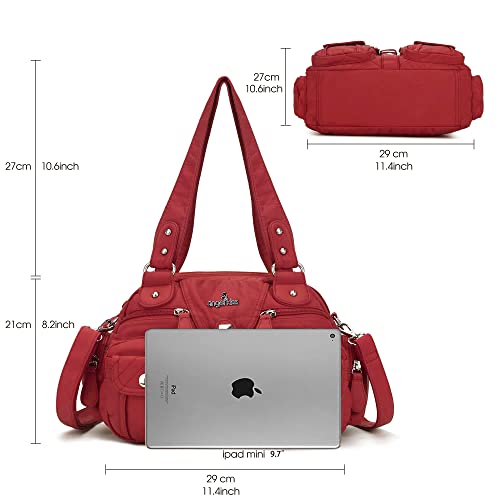Image of Angel Kiss Hobo Crossbody Purses for Women Shoulder Bag Multipocket Soft Hobo Purses Removable Strap Leather Handbags