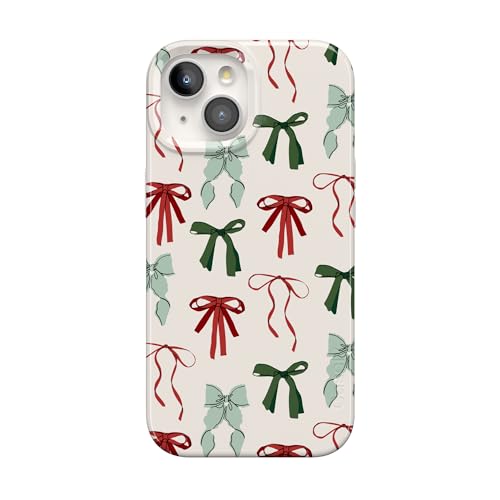 Casely iPhone 15 Plus Case | Festive Girlie | Holiday Bows | Compatible with MagSafe | Classic Ultra Slim Design