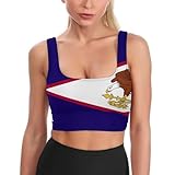 TAIZIYEAH American Samoa Flag Yoga Tank Tops for Women Yoga Vest Sports Bra for Athletic Yoga Fitness L