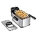 RELAX4LIFE Friggitrice Elettrica Domestica 2000 W, Friggitrice con Grande Cestello da 3 L, Friggitrice in Acciaio Inossidabile con Controllo Temperatura, Vasca d’olio Rimovibile