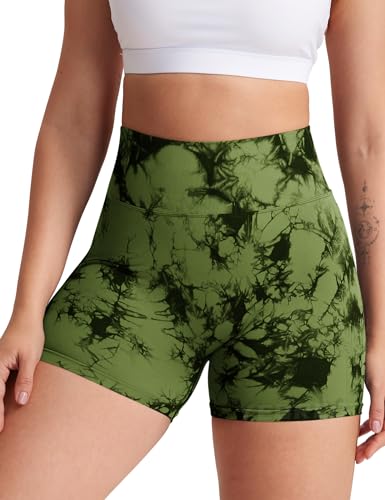 Image of YEOREO Women High Waist Workout Yoga Gym Smile Contour Seamless Cycling Shorts