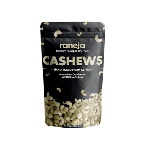 Image of Raneja Premium Cashews (Grade W240) 1kg | 100% Natural Whole Kaju Healthy Snacks | Unsalted Cashew Nuts | Crunchy, Nutritious & Delicious Nuts | Rich in Protein, Magnesium & Phosphorus