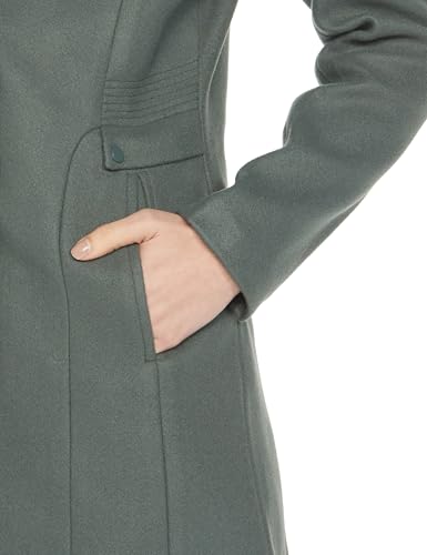 Image of Qube By Fort Collins Women's Semi-Long Tweed Coat with Knitted Finish - Elegant Winter Outerwear for Casual and Formal Looks