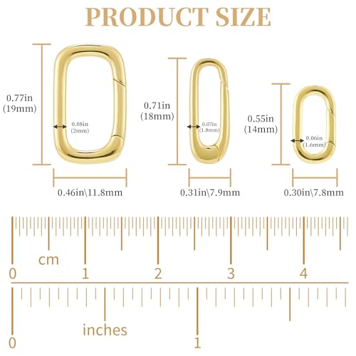 DEVPSISR 10pcs Oval Clasp Carabiner,Jewelry Necklace Connector for Extend or Repair,Gold-17.9mm by DEVPSISR - Image 2