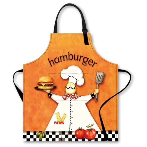 Image of Nuxovilar Cute Cooking Kitchen Apron, 26.77 * 30.7 Inches, Essential for Kitchen Cooking, Baking, Festive Gatherings