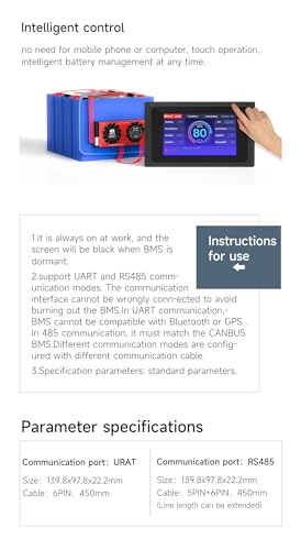 Image of DALY Accessory 4.3 Inch Touch Screen Display with UART Port Smart BMS