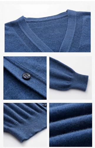 Men's Cashmere Cardigan V-Neck Weater Men's Loose Solid Color Knit Casual Sweater Top4