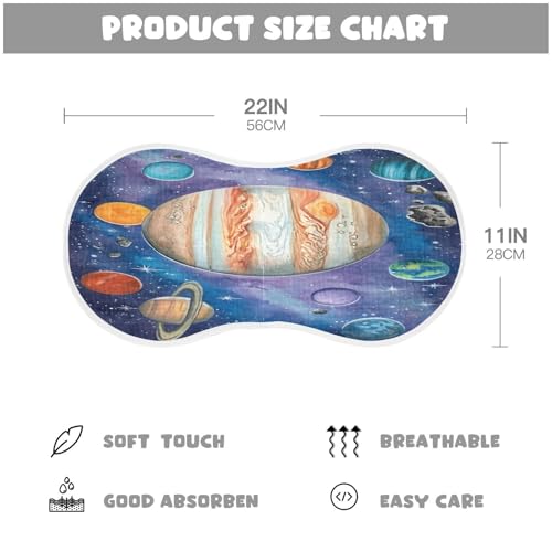 J JOYSAY Planet Starfield Blue Baby Burp Cloths for Boys Girls Large 22''x11'' Cotton 4 Layer Large Burp Cloths for Drool Unisex one sizex12