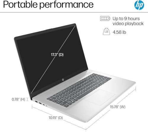 Image of HP 17.3 inch FHD Business & Student Laptop Computer, 64GB RAM 2.5TB Storage (2TB SSD+512GB Docking Station Set), 6-Cores AMD Ryzen 5, Windows 11 Pro, PLUSERA Earphones, Silver