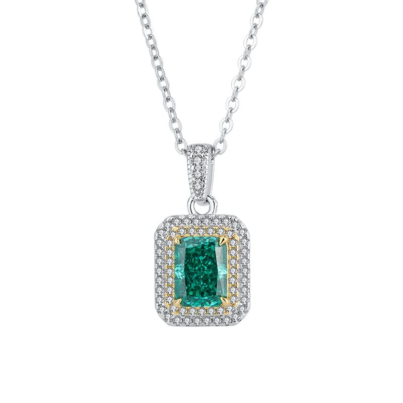 Collier diamant à haute teneur en carbone pendentif argent 925