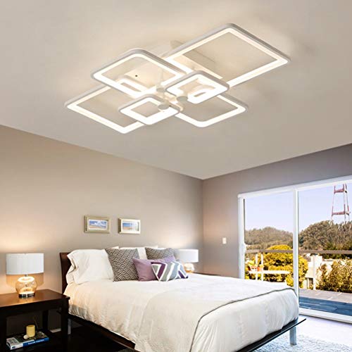 Plafonnier LED dimmable 108W design rectangulaire blanc 106cm - 4