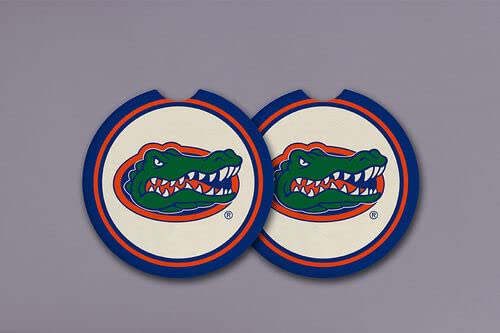 Florida Gators Football Car Coasters Set of 2 - Official NCAA Absorbent Ceramic Cup Holder Liners, Durable Team Auto Accessories for Fans, Blue & Orange - Magnolia Lane