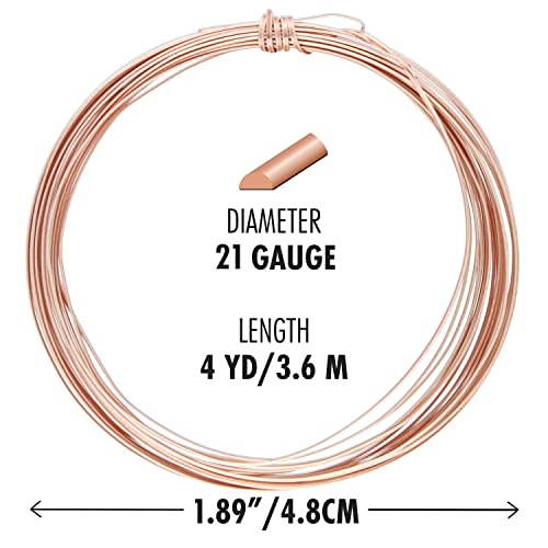 The Beadsmith Half-Round Craft Wire - Soft Temper Jewelry Wire, Rose Gold Color, 21 Gauge, 4 Yards - Image 2
