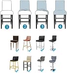 Bar Stool Covers Set of 2 Swivel Bar Stool Chair Velvet Protector Counter Height Chair Covers for Family Black