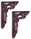 Largeur: 14,7 cm Casa Padrino Ensemble de Support Mural Art Nouveau Marron Rougeâtre Antique 14,7 x H. 19,4 cm - Accessoires de Décoration Murale Baroque & Art Nouveau
