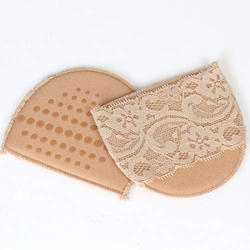 Triplewood 3 Pairs Women's Open Toe Slide Sandal Liner Socks Non Slip Toe Cover No Show Half Socks with Sponge Cushion4