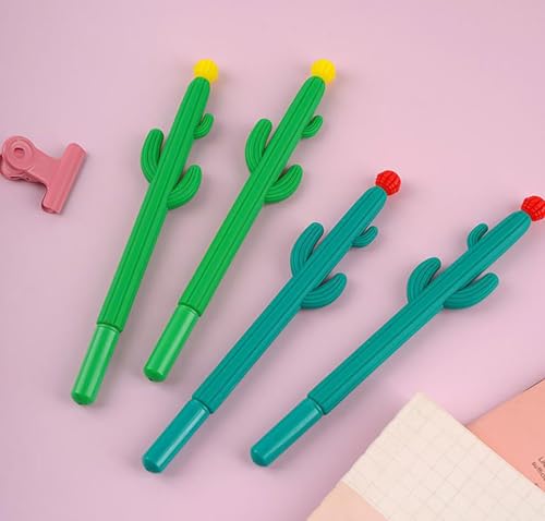 12 bolígrafos de tinta gel forma cactus negro miniatura 2
