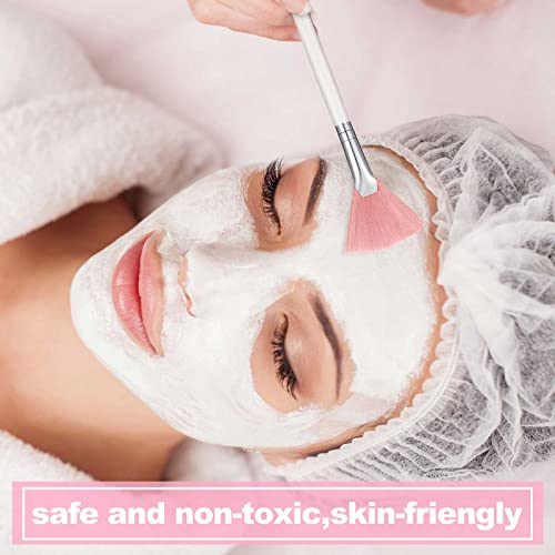 24 Pieces Fan Brush Facial Mask Brush Soft Fan Face Makeup Brush Acid Applicator Esthetician Brush Cosmetic Tools For Mud Clay Mask, Makeup Peel (Pink) #TOP3
