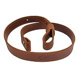 Buffalo Hide Leather Rifle Gun Sling, Crazy Horse/Brown Stitch, Handmade 1" Wide (Brown)