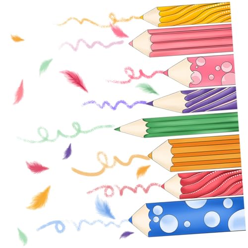 CLISPEED Vinilos de Pared Infantiles de PVC con Diseño de Lápices de Colores Adhesivos Decorativos para Habitaciones de Guarderías y Aulas sin Olor ni Daños Fáciles de Quitar y Reutilizar