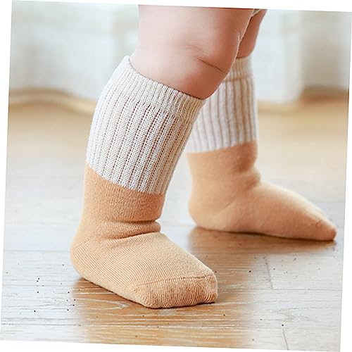4pairs Simple Warm Socks Newborns Cotton Socks Boys Girls Comfortable Winter3