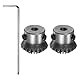 sourcing map 2Stk Kegelrad 1M 20 Zähne 5mm Welle Loch 1:1 Kegelförmig Kegelrad Ritzel 45# Stahl 1 Modul 90° Lenkrad mit M5 Befestigungsloch für Hardware Mechanische Drehung