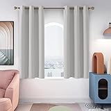 Deconovo Curtains Thermal Insulated Blackout Curtains for Bedroom Sets of 2 Grommet Top Curtains in Greyish White 42X63 Inch