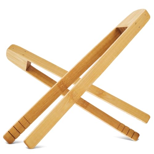 Bamboo Toaster Tongs 10" Set of 2