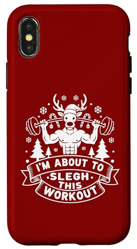 I'm About, To Sleigh This Workout �N���X�}�X �t�B�b�g�l�X �W�� �N���X�}�X �X�}�z�P�[�X iPhone X/XS �p