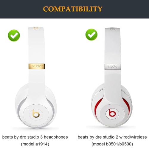 Beat Studio 3 Replacement Headband - Kit de reparación compatible con Beats by Dre Studio 3 (A1914) y Studio 2 Wired/Wireless (B0500/B0501) Over-Ear Headphones (Blanco) miniatura 2