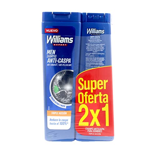 Shampooing antipelliculaire homme Williams Expert lot de 2 x 250 ml soin cheveux