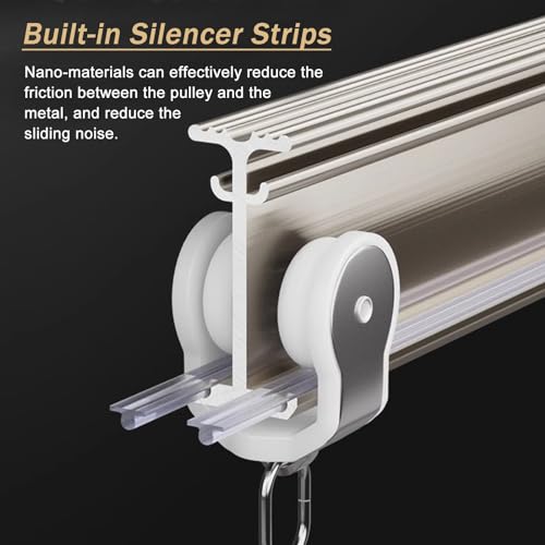 Riel para puerta corrediza de montaje en techo ajustable, de 23 pies 6