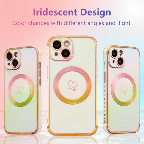 Coque luxe iPhone 15 Plus avec finition plaquée et cœurs - 2