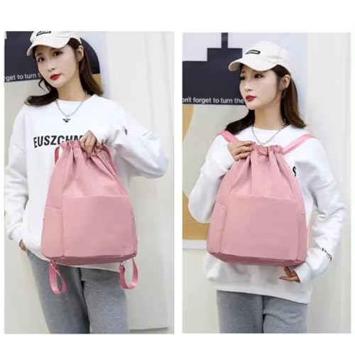 Mochila Bolsa Treino Academia Esportiva Passeios Tipo Saco (Rosa)