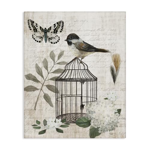 Botanical Bird Cage Vintage, 24 x 30 Inch Canvas Wall Art