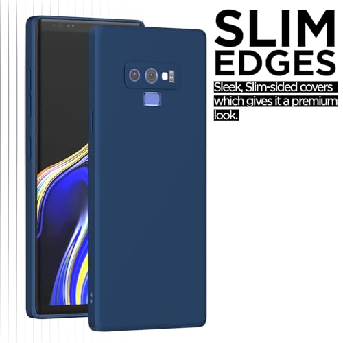 Image of Outlouders Back Cover for Samsung Galaxy Note 9 | Camera Protection | Durable Soft Matte Silicone Bumper Case (Blue)
