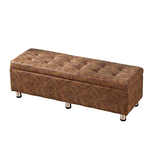 QinWenYan bänk med lock sovrum bänk säng soffa svamp säte modern bänk trä ben förvaringsbox leksak låda flerfunktionell fotpall (färg: Anktcyan, storlek: 120 x 40 x 40 cm)