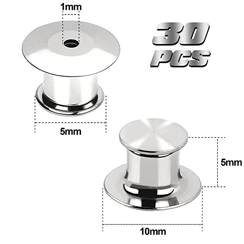 image for DECYOOL 30 Pieces Metal Pin Backs Locking Pin Keepers Locking Clasp, S