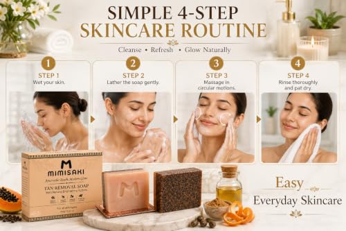 Image of Tan Removal & Skin Repair Soap with Licorice, Saffron, Papaya Enzymes, Sandalwood & Goat Milk - Skin Brightening Bathing Bar for Men & Women (100g)