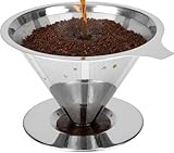 Coador de café filtro inox reutilizável sem papel - sabor puro s