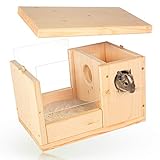 🐭 DAS SANDBADEHAUS IST EINFACH ZU REINIGEN - Die Plexiglas Scheiben und der Deckel können einfach entfernt werden, sodass Du da beim Reinigen nicht ewig rumfummeln musst