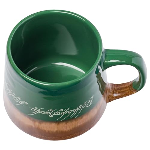 Image of Silver Buffalo Lord of The Rings Elven Text High Gloss Reactive Glaze Tapered Pottery Mug,18 Ounces,(Pack of 12)