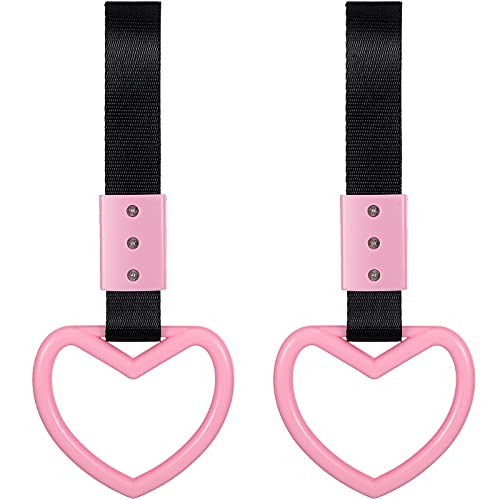 BBTO 2 Pcs Heart Handle Strap for Car Bumper, Light Pink |…