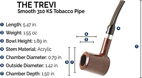 Savinelli Trevi - Italian Tobacco Pipes For Smoking Tobacco, Hand Finished Briar Pipe, Unique Smoking Pieces For Tobacco, Wooden Pipe With Smooth Finish, 310 Ks #TOP2